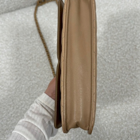 Authentic Chanel Beige Caviar Filigree Wallet on Chain - Picture 8 of 11